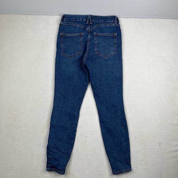 Good American Good Legs Cropped Skinny Mid-Rise Jeans in Blue615 Size 28 - Picture 2 of 7